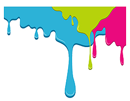 抽象彩色涂料元素