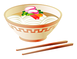 手绘面条食物元素