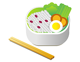 手繪筷子食物元素