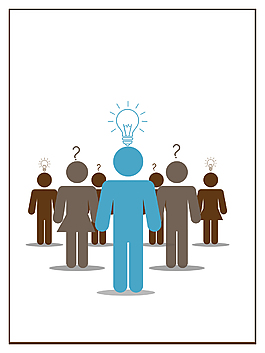 創意招聘藍色卡通背景