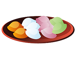 矢量彩色餃子元素