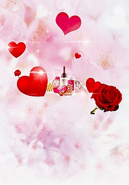 粉色浪漫七夕背景