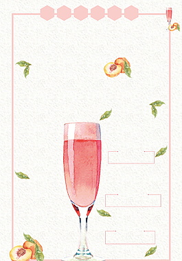粉色高杯冷飲桃子味廣告背景素材