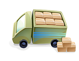 矢量簡約長途載貨汽車