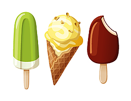 卡通清涼夏日雪糕元素