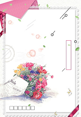 少女風(fēng)情捧花廣告背景
