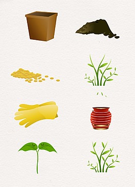 植物盆栽卡通设计