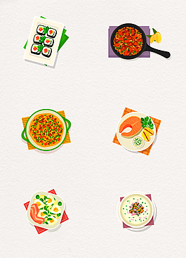 手绘美食图片俯视图