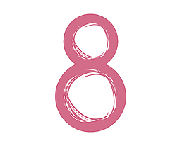 简约线条数字8元素