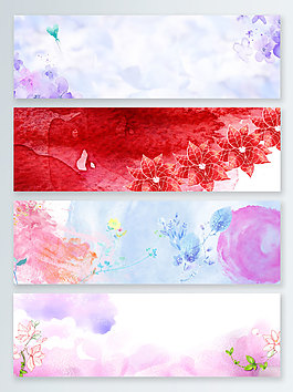 水彩夏季上新banner背景