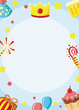 清新手繪生日帽子廣告背景