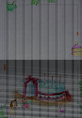 矢量卡通插畫生日蛋糕背景