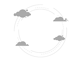 手绘灰色云朵元素