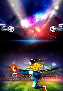 激戰(zhàn)世界杯足球背景素材