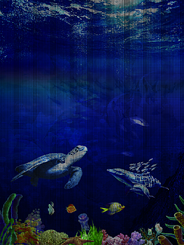 蓝色海底世界海报背景素材