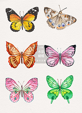 水彩蝴蝶设计素材