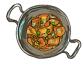 卡通美食干鍋元素