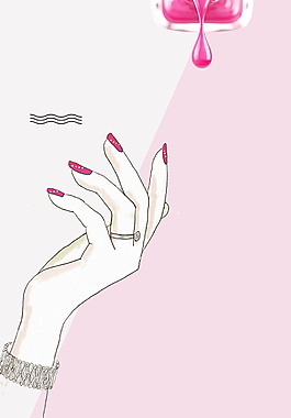 彩繪柔美手指化妝品背景素材