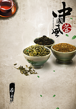 中国风复古茶文化背景