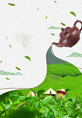 創意綠色新茶上市海報背景