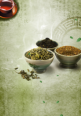 中国风茶文化促销海报背景