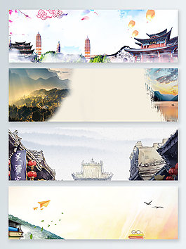 古鎮(zhèn)中國風banner背景