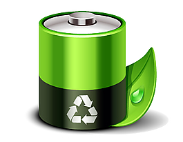 卡通绿色可循环电池元素