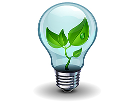 卡通小清新綠色電燈元素