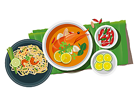 手繪食物西餐元素