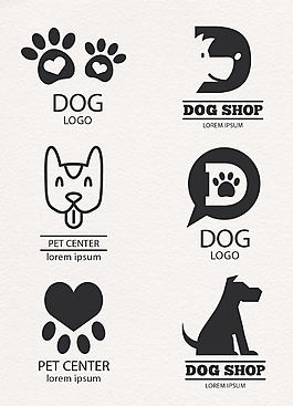 创意宠物狗标志矢量图