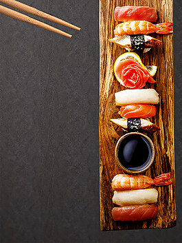 寿司美食海报背景
