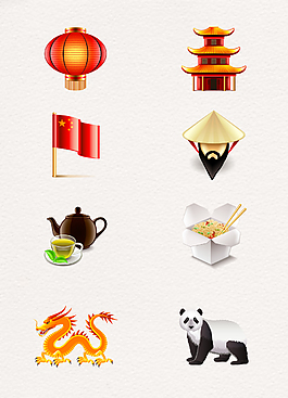 8款精致手绘中国设计元素