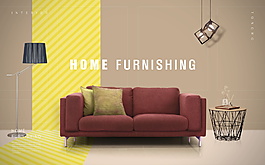 现代北欧家居客厅沙发装修模板设计