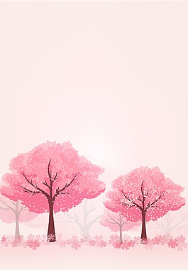 粉色樱花树海报背景