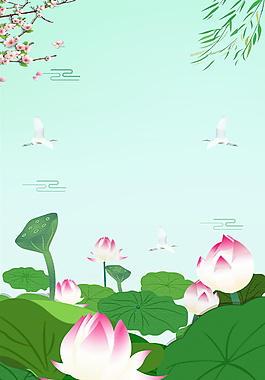 飞鹤览花大暑节气广告背景素材
