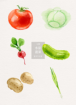 水彩小清新手繪蔬菜