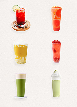 多彩艳丽夏日水果茶系列产品实物