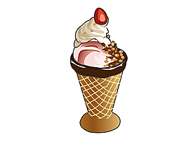 卡通甜品巧克力冰淇淋元素