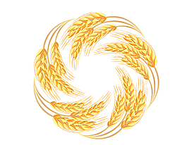 卡通小清新麥穗圓圈元素