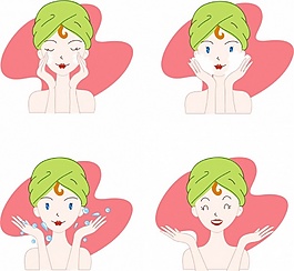 美女美容ai矢量素材下载