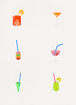 6款简约果汁饮料设计素材