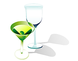 矢量手绘鸡尾酒杯