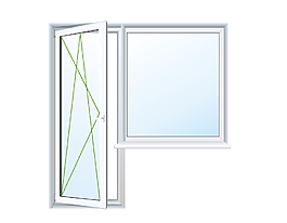 卡通浅蓝玻璃窗门矢量元素