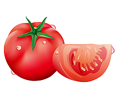 卡通红色西红柿矢量元素