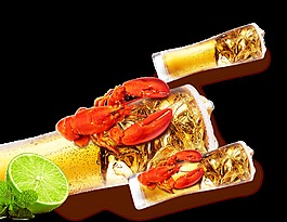 啤酒小龍蝦裝飾素材