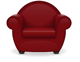红色单人沙发矢量元素