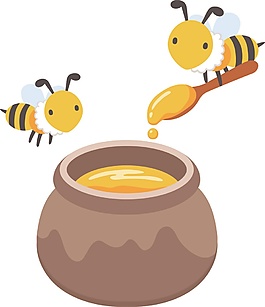 蜂蜜動物日系矢量素材