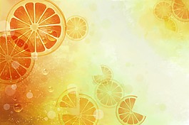 水彩绘水果橙子海报背景