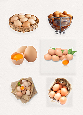 竹筐中的鸡蛋产品实物素材