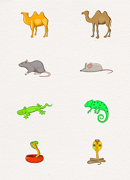 8款手绘动物矢量图